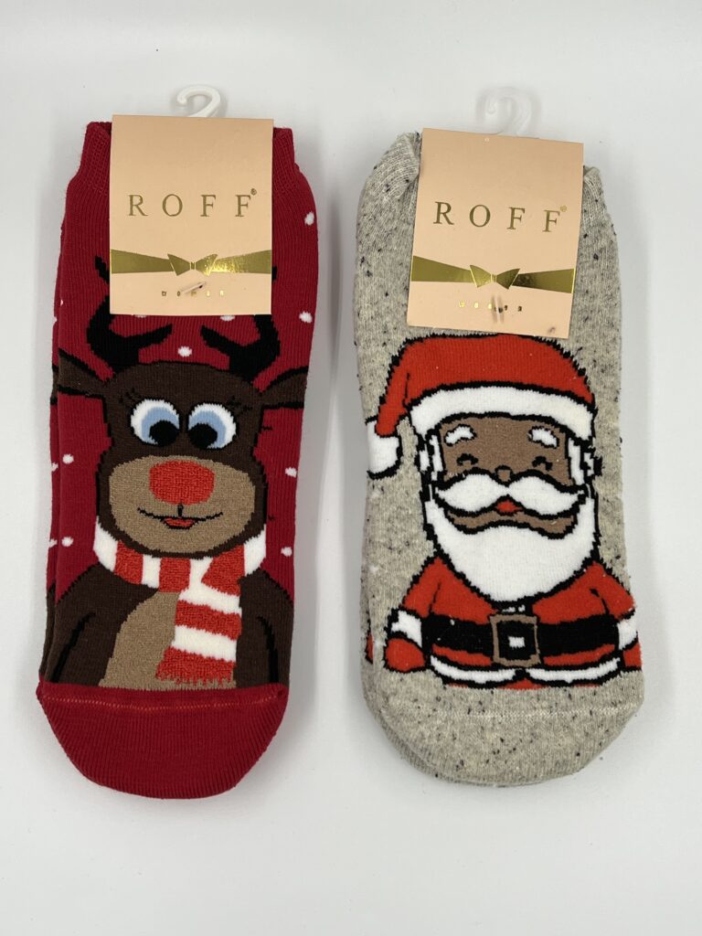 Σετ 2 Ζευγαρια Γυναικείες Πετσετέ Κοντές Κάλτσες Χριστουγεννιάτικες